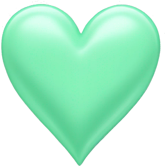 Mint green heart pastel emoji