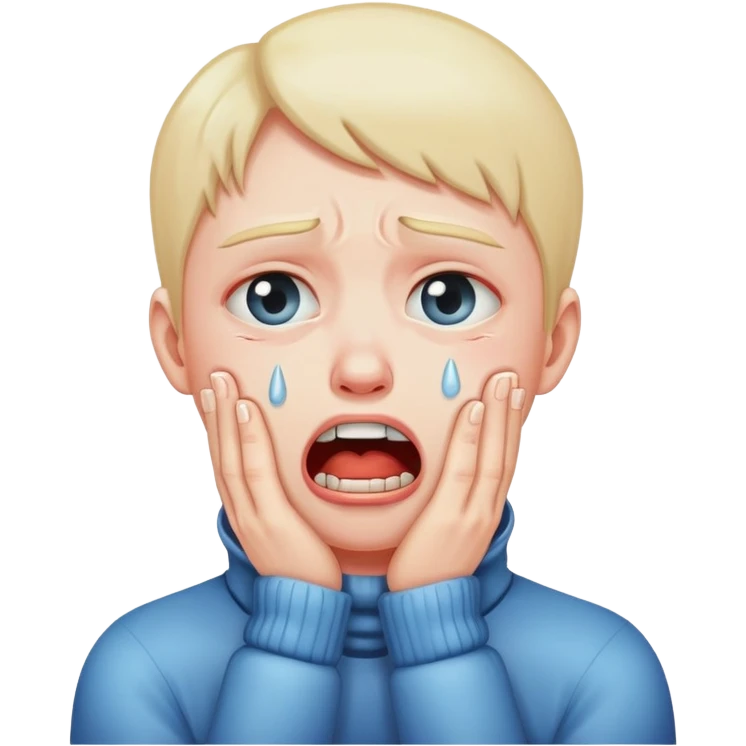 Cry face and choking yourself  emoji