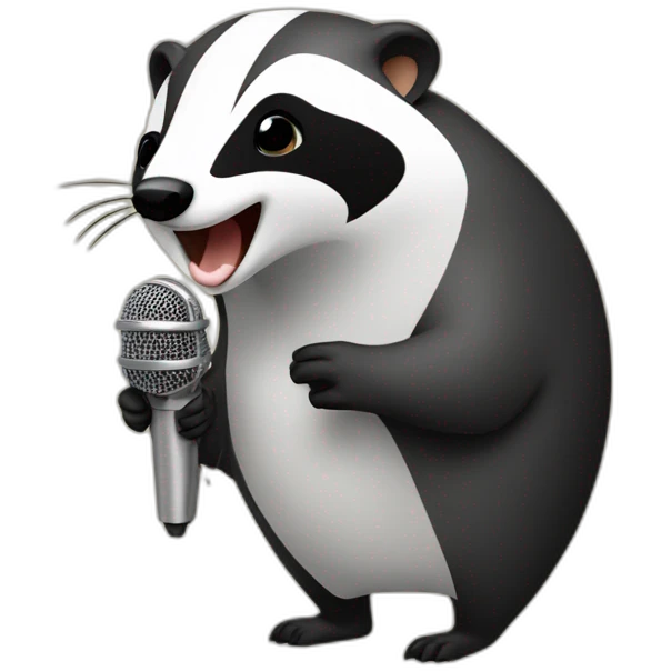 badger singing with microphone emoji