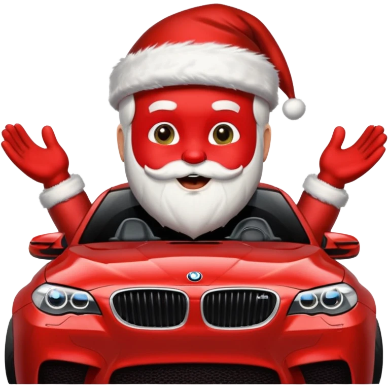 Santa with surprise,surprise is black bmw m 5 emoji