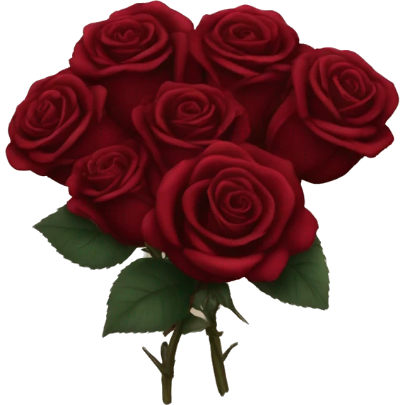 a boutique of dark red roses emoji