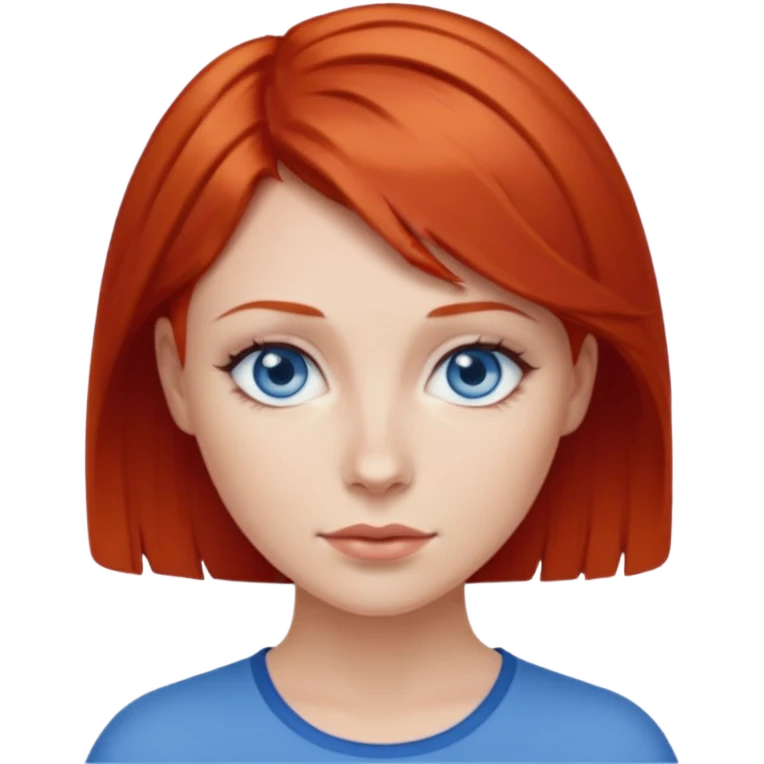 women with very short red hair emoji