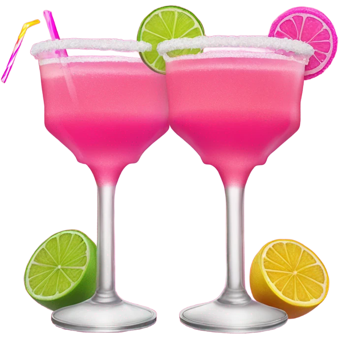 2 pink margaritas cheering  emoji