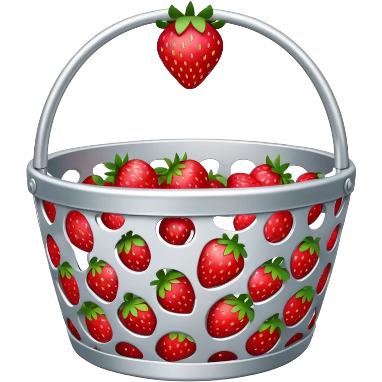 Strawberry basket made of aluminum empty wit no berries  emoji