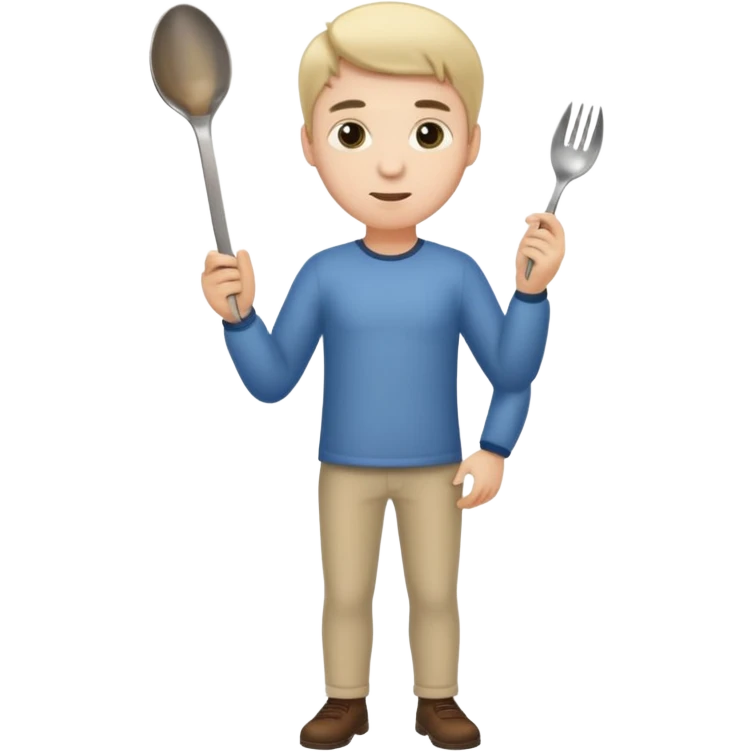 Full body male with a spoon emoji