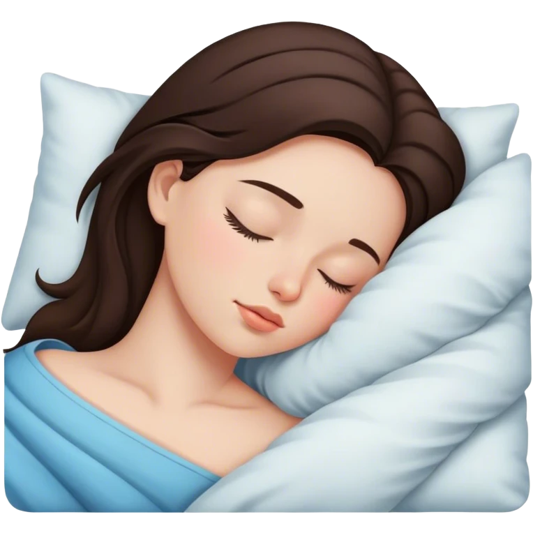 Brunette girl sleepin emoji