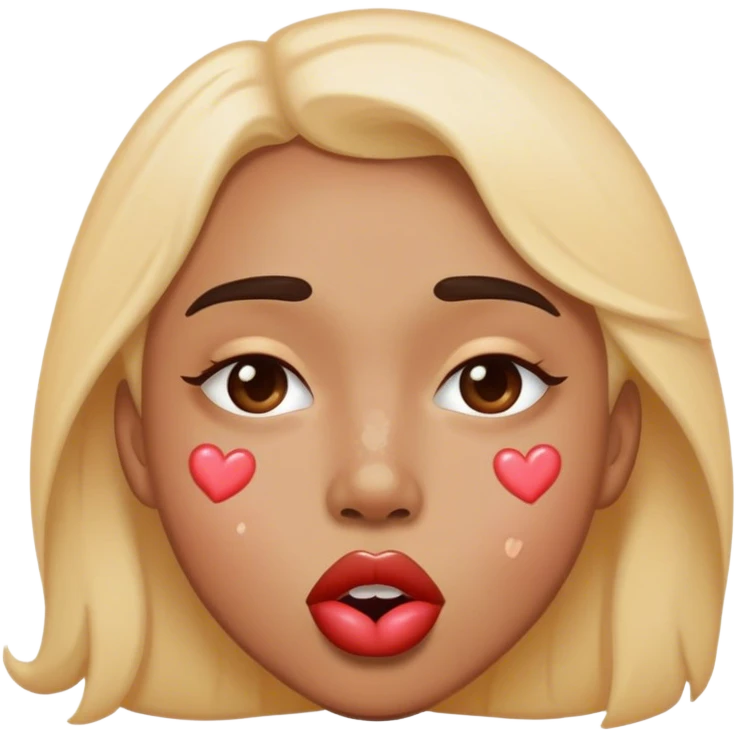 😳 with kisses all over the face emoji