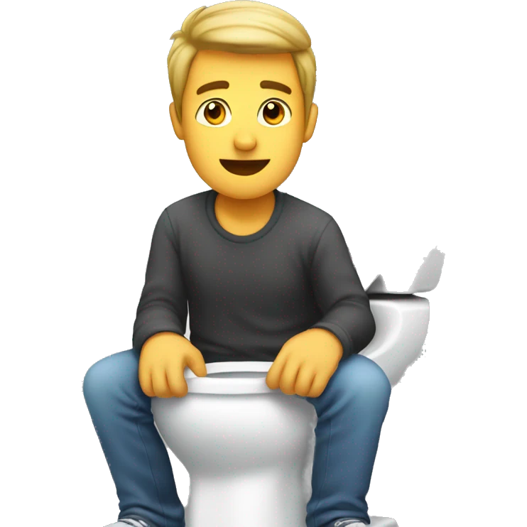 a guy on the a toilet seat emoji
