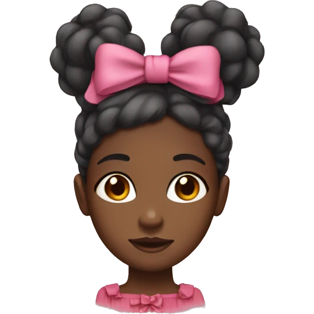black girl with bow on her head emoji