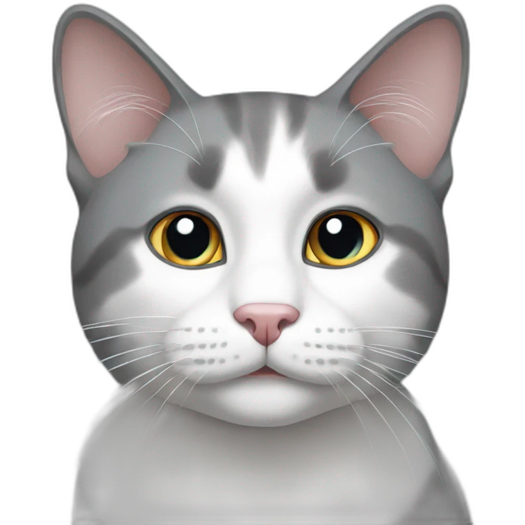 Grey and white cat emoji