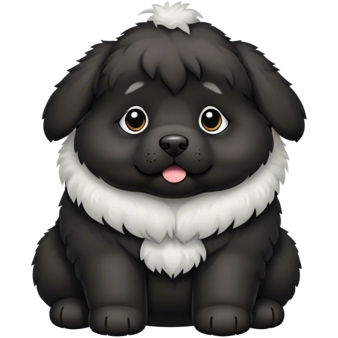 Black fat big puppy emoji