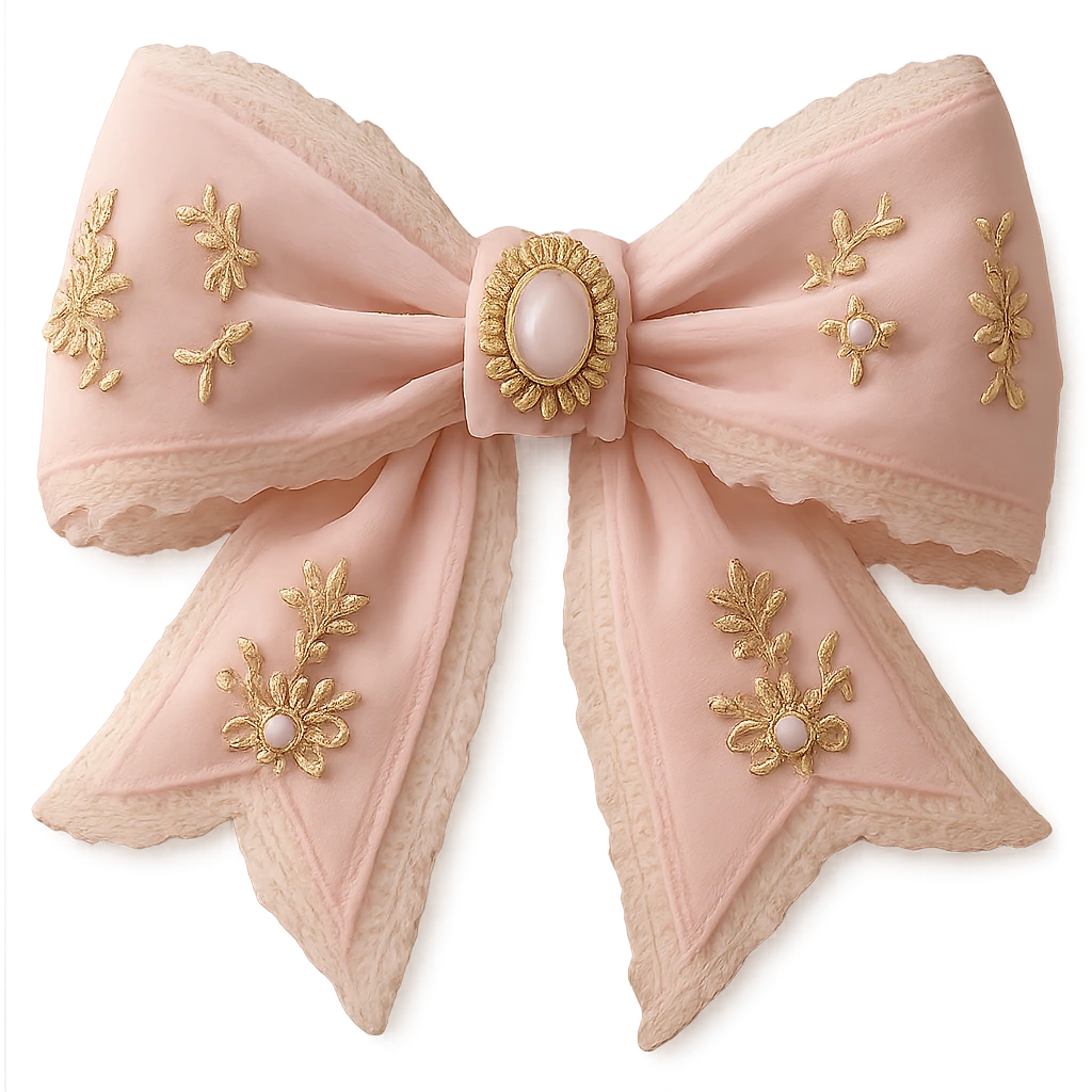 Make the gothic bow and accessories pastel colored, keep lace and velvet details, photorealistic style, keep background transparent. emoji