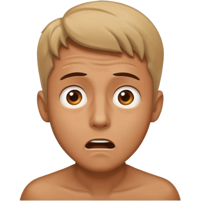 I want the the guy emoji but have him with a scared face looking up emoji