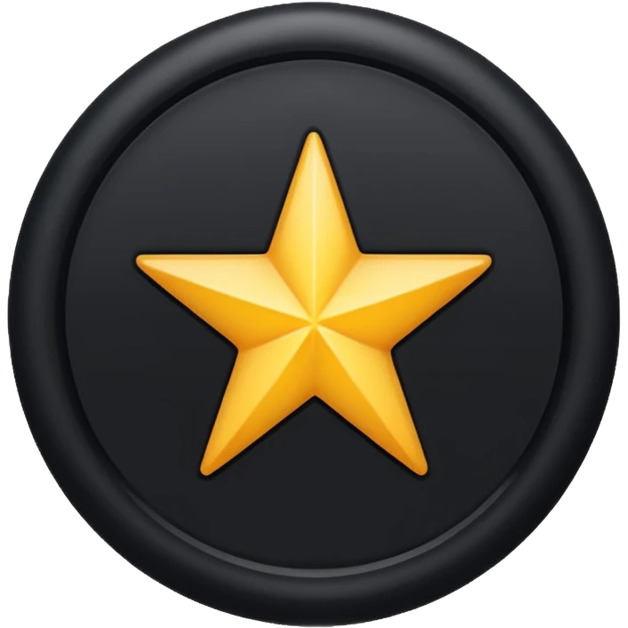 Star under Black circle baondry black emoji