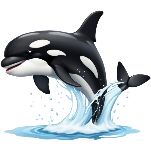 Orca fin splashing water emoji