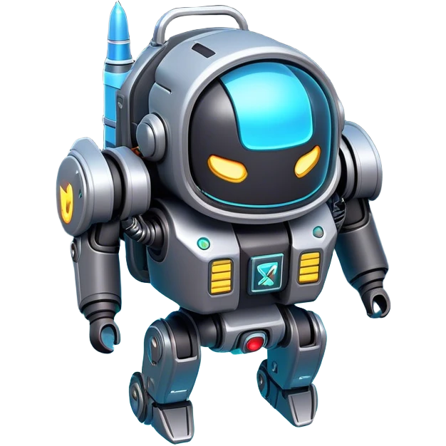 Clash of Clans aesthetic: Cinematic Playful 3D Isometric Jetpack Emoji, rendered in a 3D vector-style similar to standard emojis with minimal shading and bold, simplified shapes. A compact, distinct form with signature details, softly glowing with a futuristic sci-fi warfare charm. Simplified yet unmistakably iconic, highly detailed and consistent, glowing with a soft radiance and high shine. Stylized with a touch of high-tech brilliance and a soft glowing outline, capturing the essence of a beloved gaming relic with a friendly, playful manner! emoji