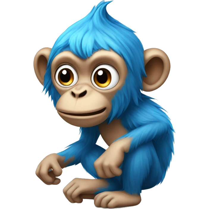 farting monkey with blue hair  emoji