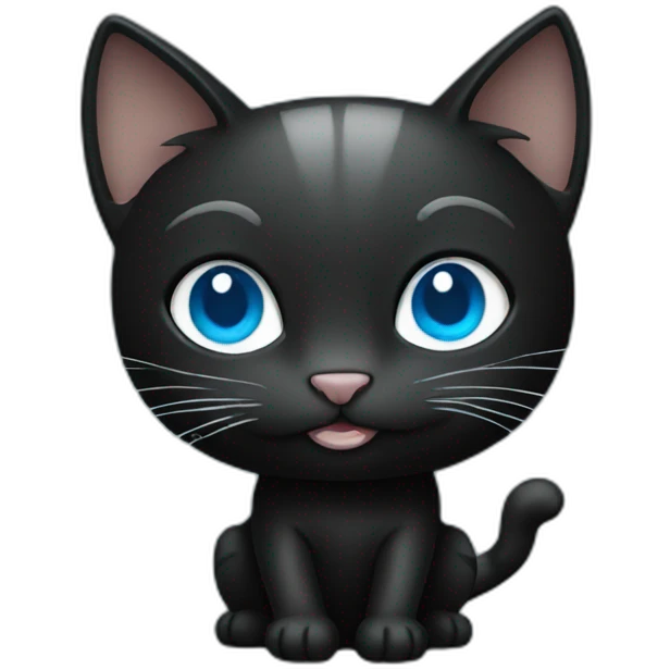 Black Cat with blue eyes holding money emoji