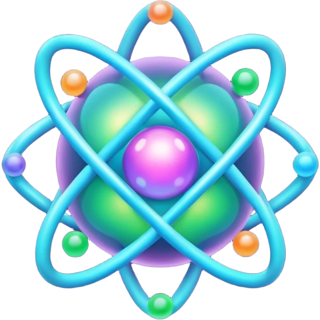 Molecule | Simple sphere/atom | Abstract, glowing particles, blurred shapes. emoji