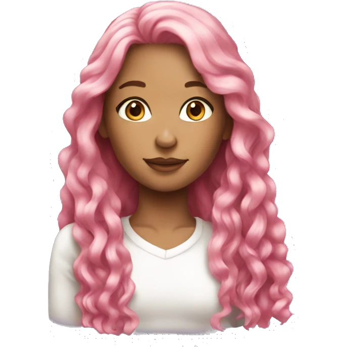 beautiful girl with long pink hair emoji