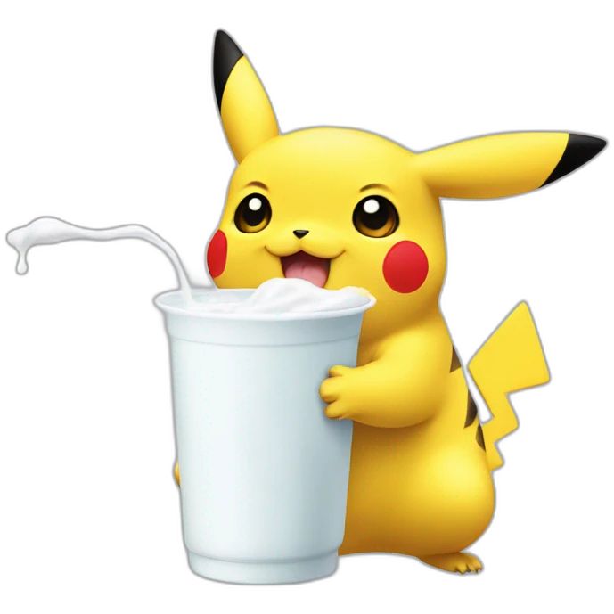 pikachu drinking milk emoji