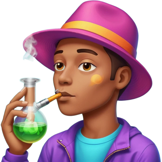 Smoking out of bong psychadelic emoji