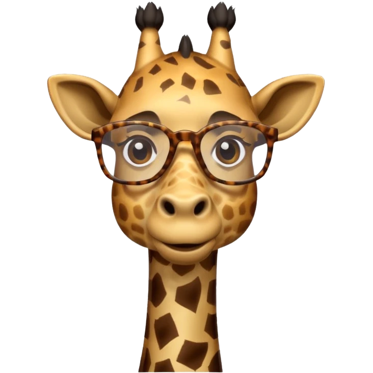 Giraffe with square Glasses emoji