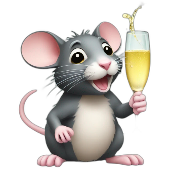 rat with champagne emoji