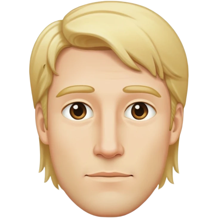 Đàn ông, mặt to, tóc vàng, cằm dài, mặt đầy đặn dài emoji