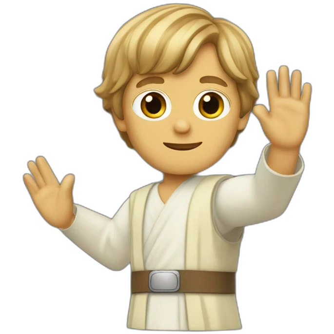 Luke Skywalker waving emoji