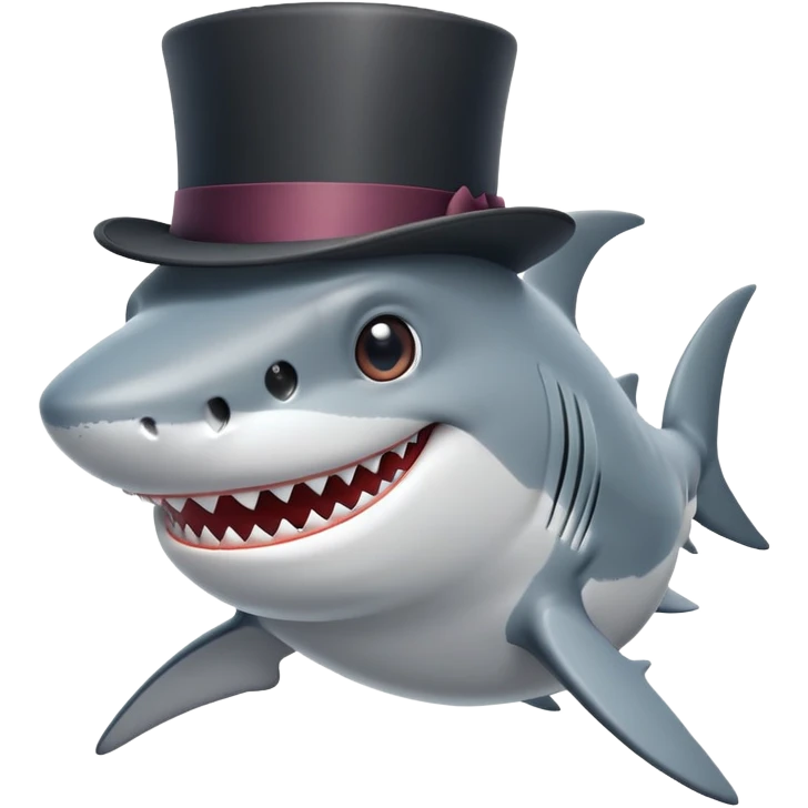 Shark with a top hat  emoji