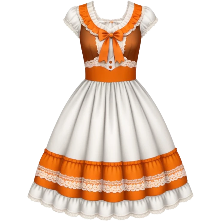 Lolita dress, white and orange emoji