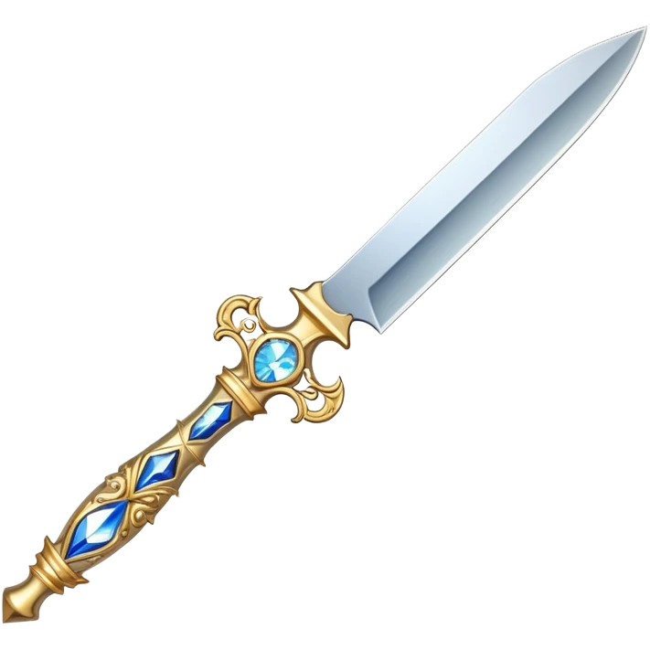 An ornate gilded knife with the blade made of space crystal emoji