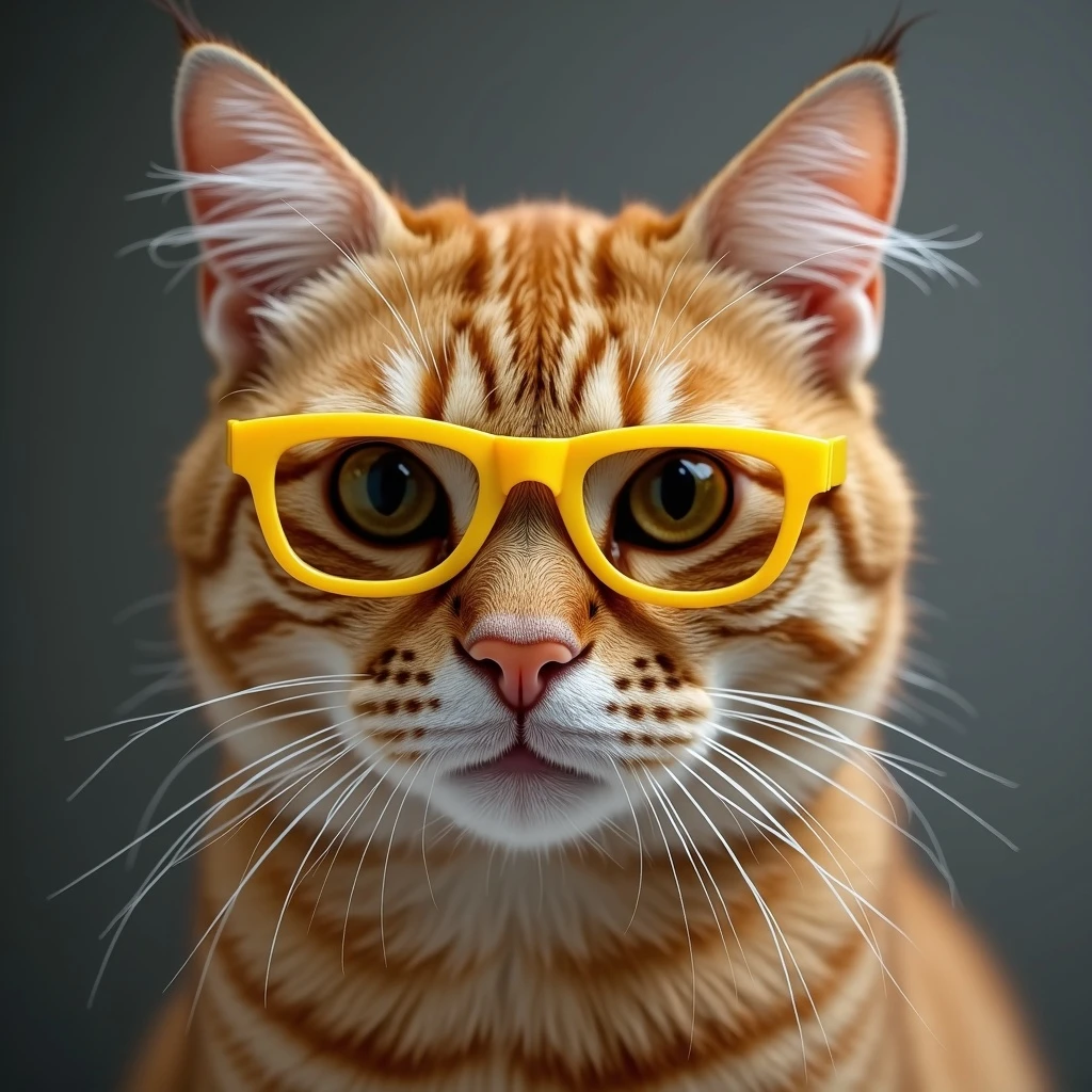 A cat with yellow glasses emoji