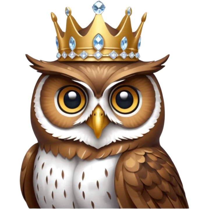 Owl Duke – wise owl with crystal crown perched gracefully. emoji
