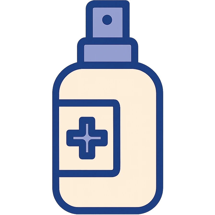 sanitizer spray, clean design, no text emoji