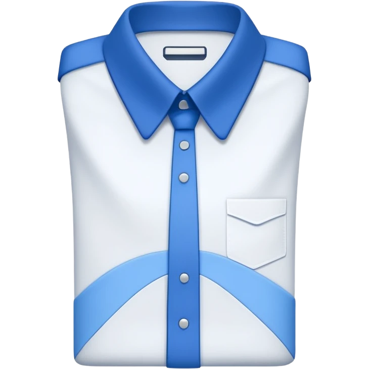white shirt with blue collar, folded neatly emoji