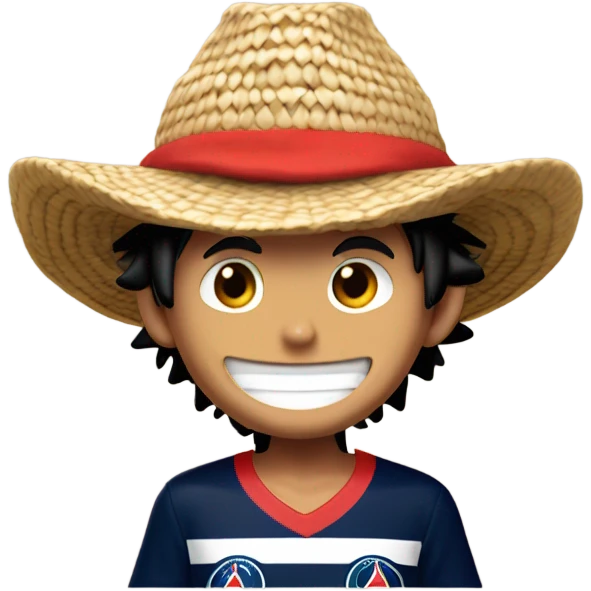 Luffy with psg jersey emoji