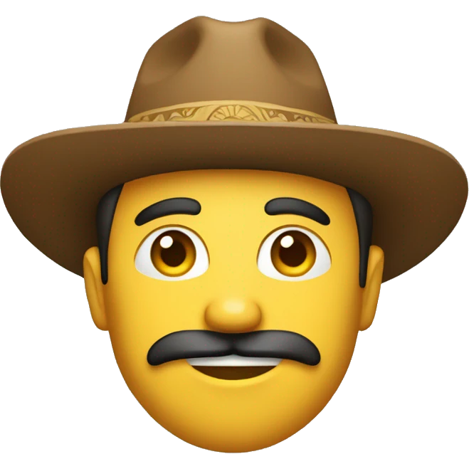 Hombre con sombrero y cara seria emoji