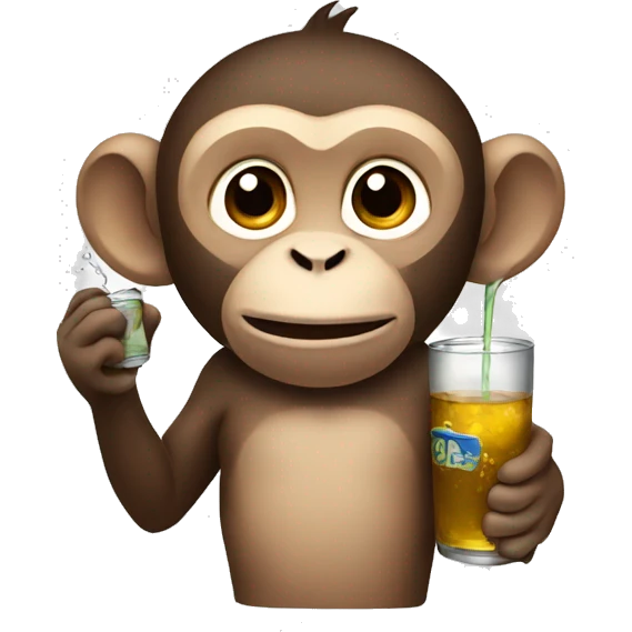 A monkey drinking emoji