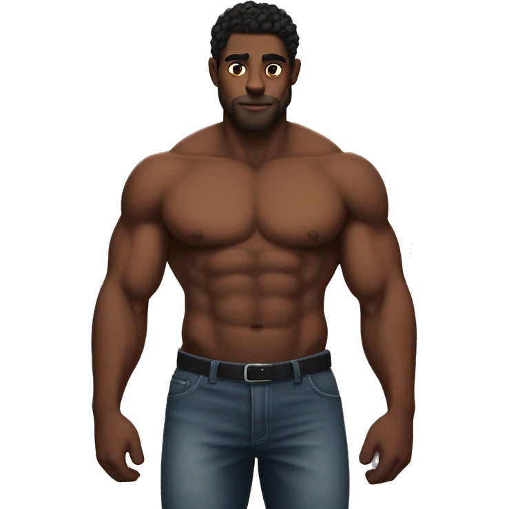 muscular black taurus mixed with a man emoji