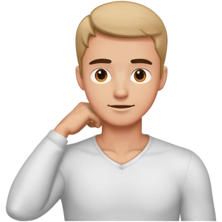 Guy with arms on his neck emoji