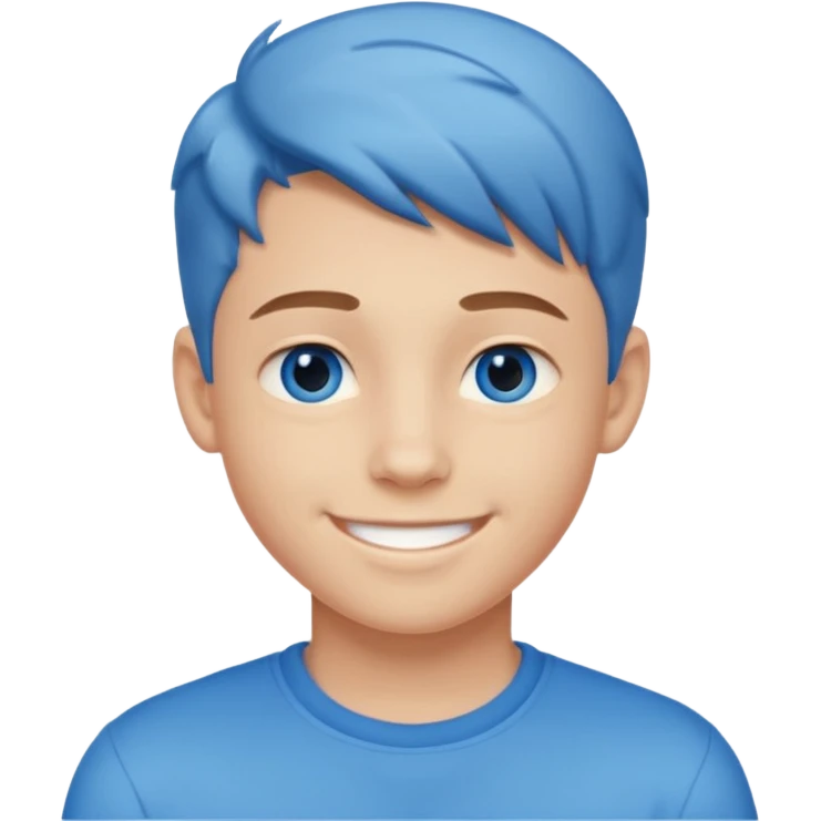 niño guapo adolescente de ojos azules sonriendo ENAMORADO emoji