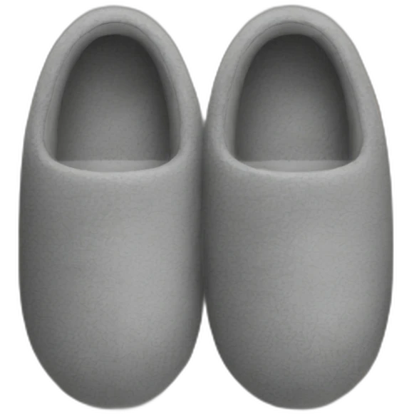 comfy gray slippers emoji