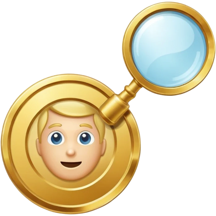 gold medal with magnifier on it emoji