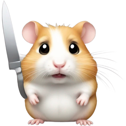 Hamster holding a knife angrily  emoji