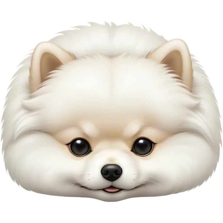 Sleeping white Pomeranian emoji