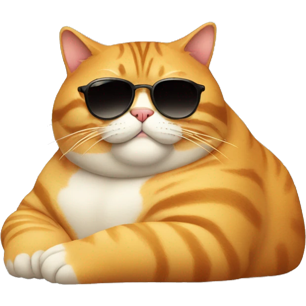 fat cat relaxing in sunglasses emoji
