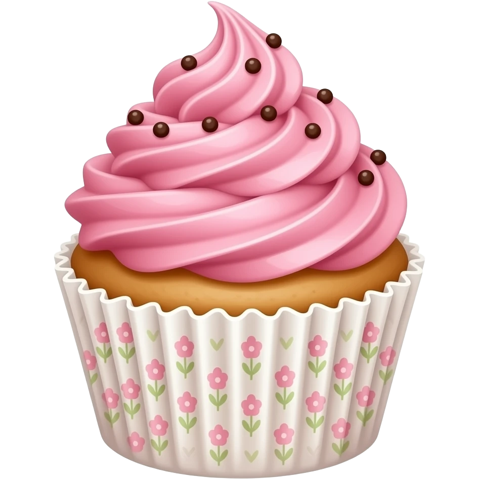 Cupcake with pink icing emoji