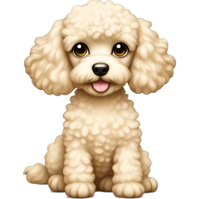 cream colored puppy poodle emoji